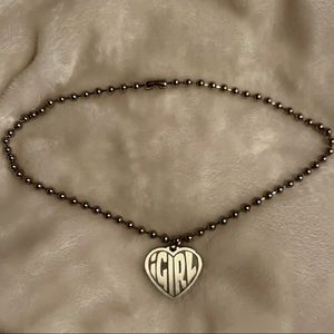 y2k IGIRL silver chain necklace